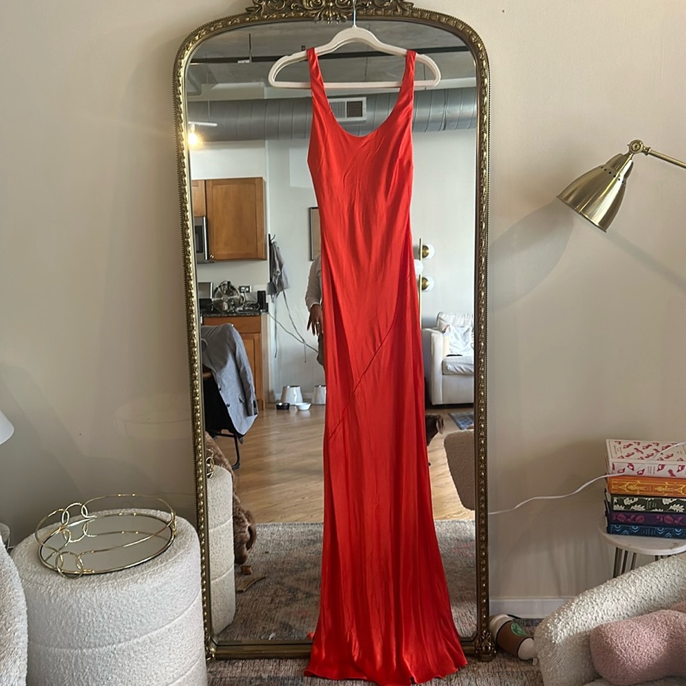 Line and Dot Silk-Like Dress - NEVER WORN
